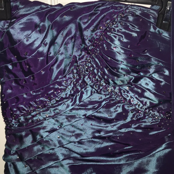 strapless blue sequenced dress - Picture 4 of 4